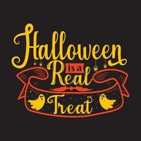 disegno della maglietta di halloween felice con elementi di halloween o design tipografico di halloween disegnato a mano vettore