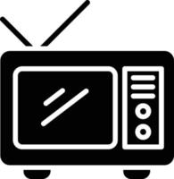 icona del vecchio glifo tv vettore