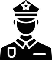 icona del glifo dell'uomo della polizia vettore