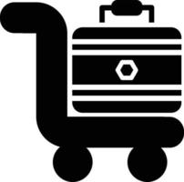 icona del glifo del bagaglio vettore