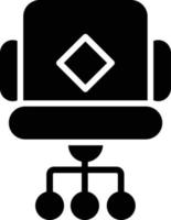 icona del glifo con sedia da scrivania vettore