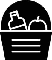 icona del glifo con cestino da picnic vettore