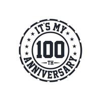 Celebrazione del 100° anniversario di matrimonio, è il mio 100° anniversario vettore