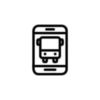 l'app di trasporto nel vettore icona del telefono. illustrazione del simbolo del contorno isolato