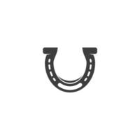 segno vettoriale del simbolo a ferro di cavallo è isolato su uno sfondo bianco. colore dell'icona a ferro di cavallo modificabile.