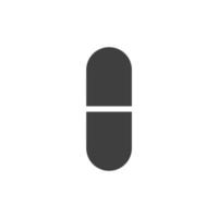 il segno vettoriale del simbolo della capsula della pillola è isolato su uno sfondo bianco. colore dell'icona della capsula della pillola modificabile.