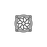 il segno vettoriale del simbolo della ventola di scarico è isolato su uno sfondo bianco. colore icona ventola di scarico modificabile.