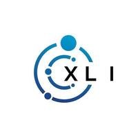 xli lettera tecnologia logo design su sfondo bianco. xli creative iniziali lettera it logo concept. disegno della lettera xl. vettore