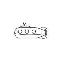 il segno vettoriale del simbolo del sottomarino è isolato su uno sfondo bianco. colore icona sottomarino modificabile.
