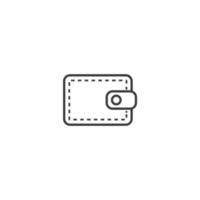 il segno del vettore del simbolo del portafoglio è isolato su uno sfondo bianco. colore dell'icona del portafoglio modificabile.