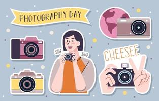 giornata mondiale della fotografia vettore