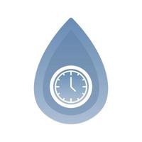 elemento dell'icona del modello di progettazione del gradiente del logo dell'acqua dell'orologio vettore