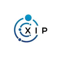 xip lettera tecnologia logo design su sfondo bianco. xip creative iniziali lettera it logo concept. disegno della lettera xip. vettore