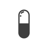 il segno vettoriale del simbolo della capsula della pillola è isolato su uno sfondo bianco. colore dell'icona della capsula della pillola modificabile.