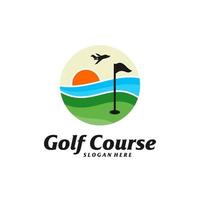 set di modello di progettazione del logo del campo da golf. vettore di concetto di logo del campo da golf. simbolo dell'icona creativa