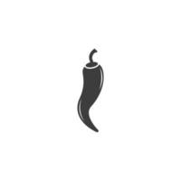 il segno vettoriale del simbolo del peperoncino è isolato su uno sfondo bianco. colore dell'icona del peperoncino modificabile.