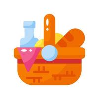icona di stile piatto cestino da picnic. illustrazione vettoriale per progettazione grafica, sito Web, app