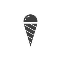 il segno vettoriale del simbolo del gelato è isolato su uno sfondo bianco. colore icona gelato modificabile.