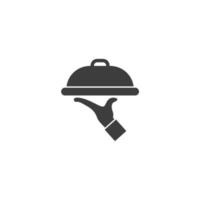 il segno vettoriale del simbolo del vassoio per alimenti è isolato su uno sfondo bianco. colore icona vassoio cibo modificabile.