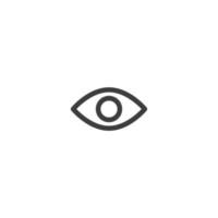segno vettoriale del simbolo dell'occhio è isolato su uno sfondo bianco. colore icona occhio modificabile.