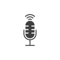il segno vettoriale del simbolo del podcast è isolato su uno sfondo bianco. colore dell'icona del podcast modificabile.