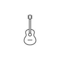 segno vettoriale del simbolo della chitarra è isolato su uno sfondo bianco. colore dell'icona della chitarra modificabile.