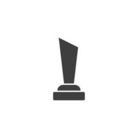 il segno vettoriale del simbolo del trofeo è isolato su uno sfondo bianco. colore dell'icona del trofeo modificabile.