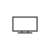 il segno vettoriale del simbolo televisivo è isolato su uno sfondo bianco. colore dell'icona della televisione modificabile.