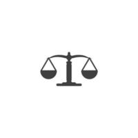 segno vettoriale del simbolo della scala di legge è isolato su uno sfondo bianco. colore dell'icona della scala della legge modificabile.