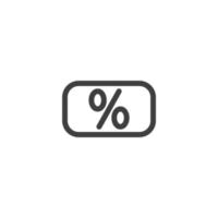 il segno vettoriale del simbolo percentuale è isolato su uno sfondo bianco. colore dell'icona percentuale modificabile.