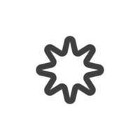 il segno vettoriale del simbolo della stella è isolato su uno sfondo bianco. colore icona stella modificabile.