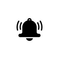 il segno vettoriale del simbolo della campana di notifica del messaggio è isolato su uno sfondo bianco. colore dell'icona della campana di notifica del messaggio modificabile.