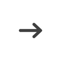 il segno del vettore del simbolo della freccia destra è isolato su uno sfondo bianco. colore icona freccia destra modificabile.