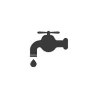 segno vettoriale del simbolo del rubinetto dell'acqua è isolato su uno sfondo bianco. colore dell'icona del rubinetto dell'acqua modificabile.