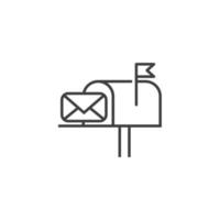 il segno vettoriale del simbolo della casella di posta è isolato su uno sfondo bianco. colore icona casella di posta modificabile.