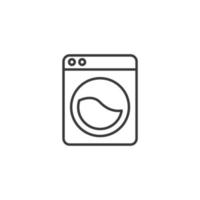 il segno vettoriale del simbolo della lavatrice è isolato su uno sfondo bianco. colore icona lavatrice modificabile.