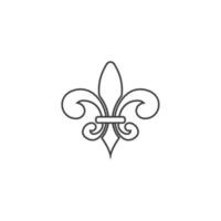segno vettoriale del simbolo araldico fleur de lis è isolato su uno sfondo bianco. colore dell'icona araldica fleur de lis modificabile.
