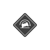 segno vettoriale del simbolo dei segnali stradali è isolato su uno sfondo bianco. colore dell'icona dei segnali stradali modificabile.