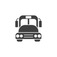 il segno vettoriale del simbolo dell'autobus è isolato su uno sfondo bianco. colore dell'icona del bus modificabile.