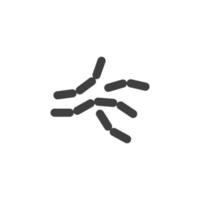 il segno vettoriale del simbolo dei batteri è isolato su uno sfondo bianco. colore icona batteri modificabile.