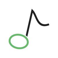 nota musicale ii linea icona verde e nera vettore