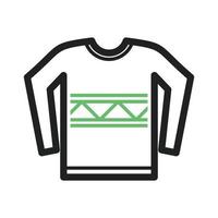 linea maglione icona verde e nera vettore