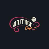 modello di logo vintage cafe con stile minimalista vettore
