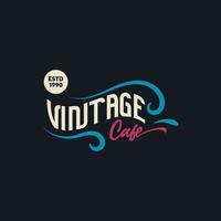 modello di logo vintage cafe con stile minimalista vettore