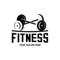 illustrazione vettoriale del logo fitness, bilanciere vettoriale, sollevamento pesi