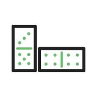 icona verde e nera della linea di gioco del domino vettore