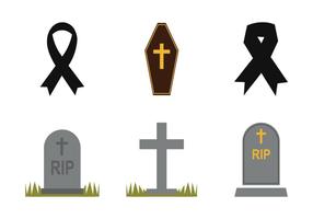 Set di icone vettoriali di lutto gratis