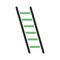 icona verde e nera della linea della scala vettore