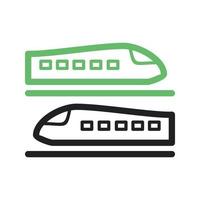 icona verde e nera della linea dei treni vettore