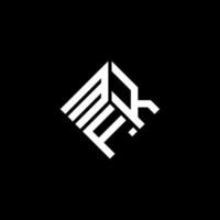 mfk lettera logo design su sfondo nero. mfk creative iniziali lettera logo concept. disegno della lettera mfk. vettore